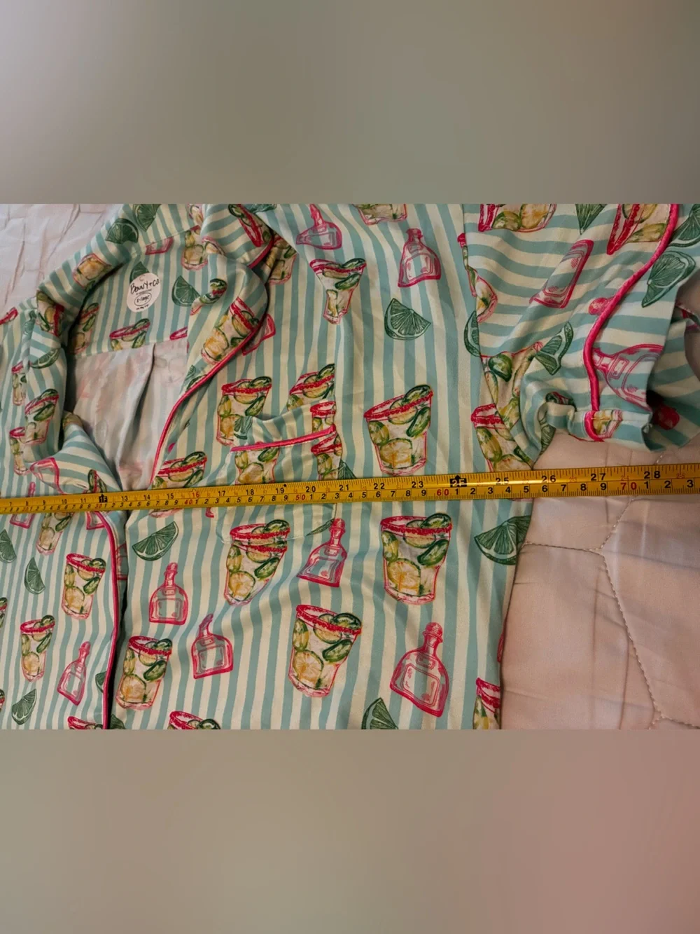 Benny + Co. Women’s Bamboo Pajama Set With Margarita Print In Mint and Pink
